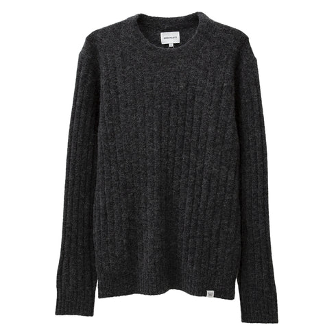 Norse Projects Sigfred Rib Alpaca Merino Charcoal Melange N45-05371034 Degli Uberti